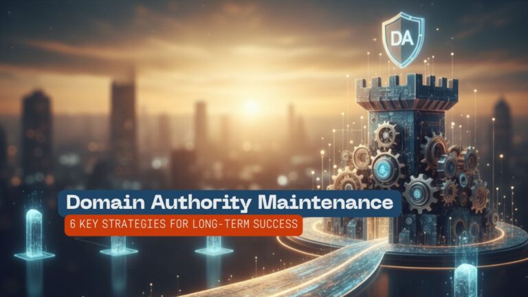 Header image for the blog titled "Domain Authority Maintenance: 6 Key Strategies for Long-Term Success"